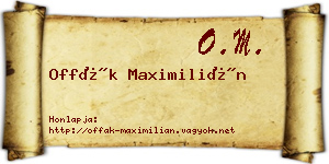Offák Maximilián névjegykártya